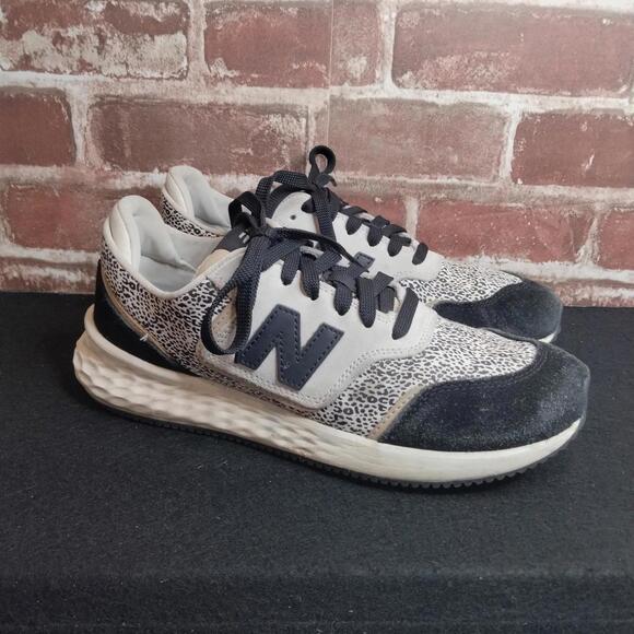 New Balance X-70 Shoes Womens Size 9 Leopard Print White Black Sneakers - Picture 1 of 7
